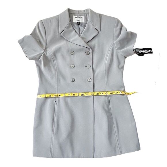 Kasper for ASL Vintage Gray Short Sleeve Double Breasted Skirt Suit Size 12 - Picture 7 of 15